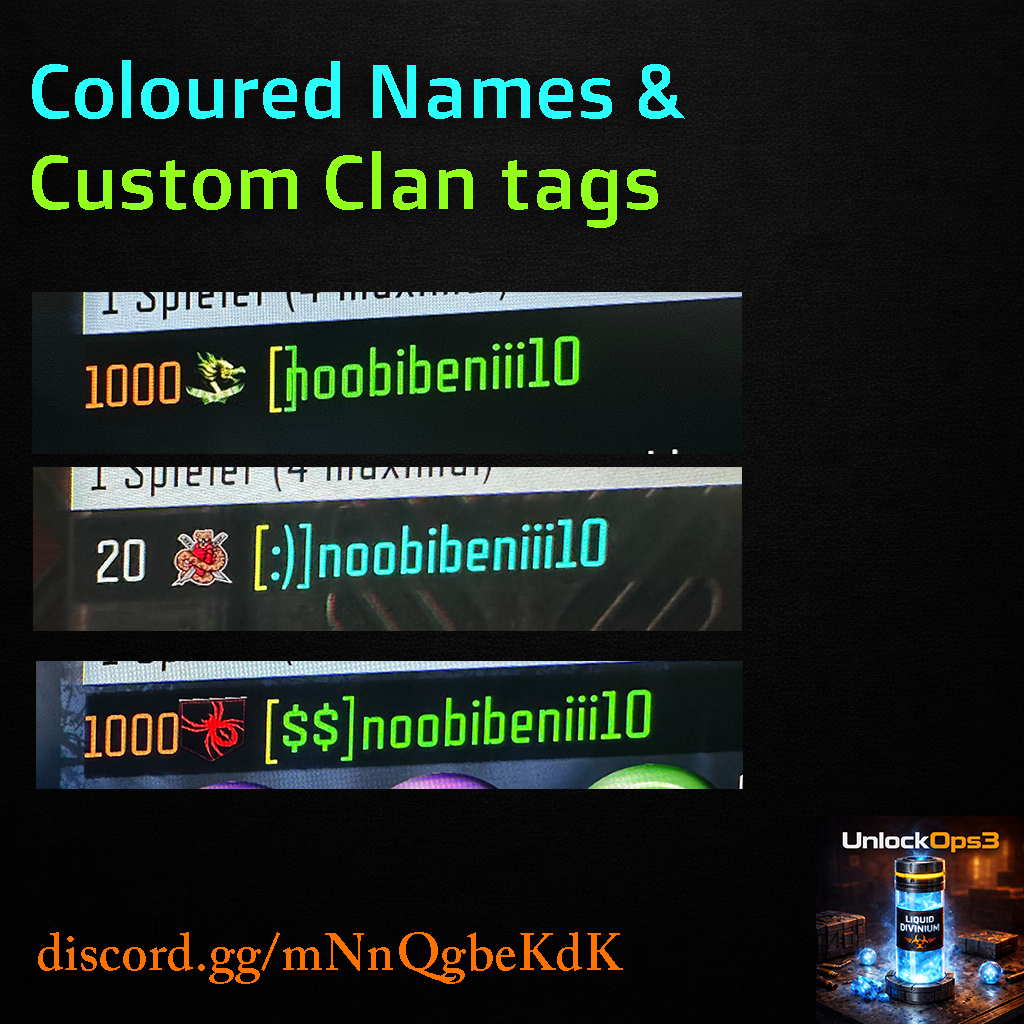 BO3 Colored Name + Custom Clan Tag PS4/PS5 – Full Customization Service